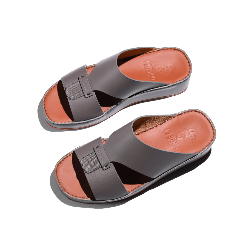 0226-Dark Grey Arabic Male Sandals New Arrivals