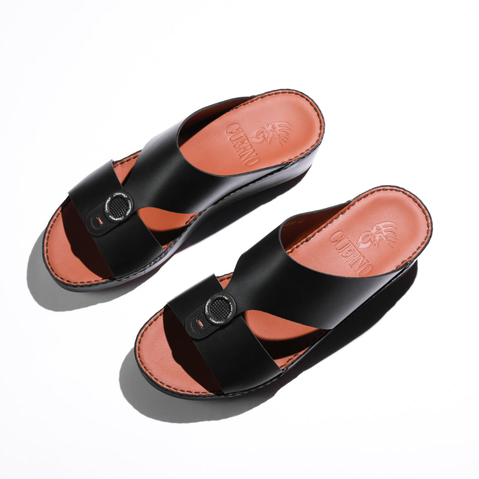 04010-Black Arabic Male Sandals New Arrivals