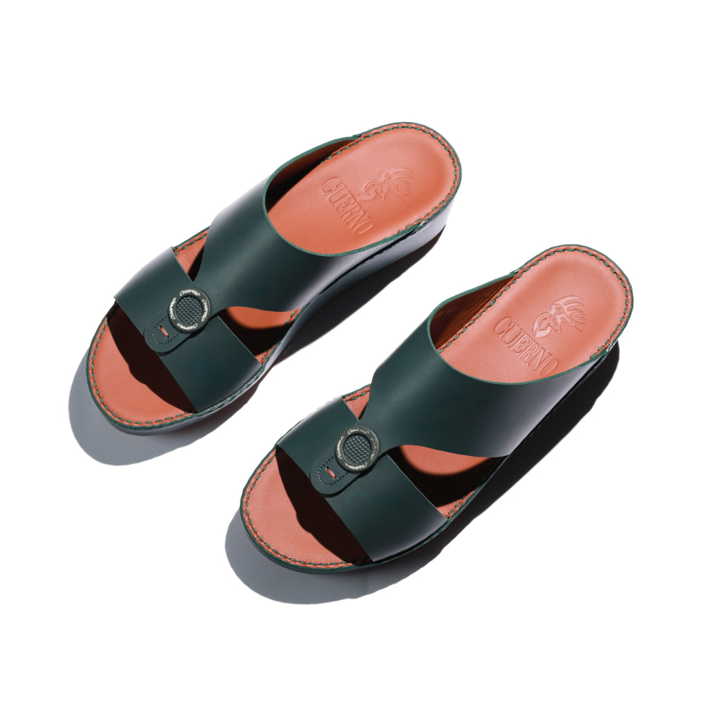 04010-Cypress Green Arabic Male Sandals New Arrivals