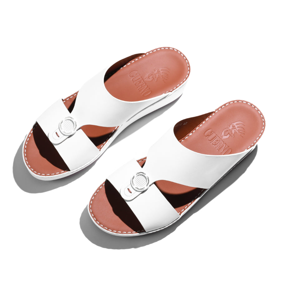 04010-White Arabic Male Sandals New Arrivals