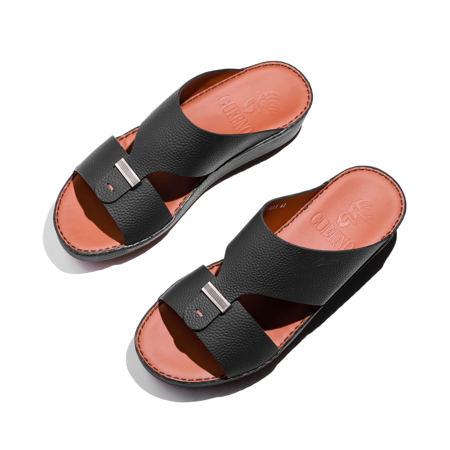04011-Black Arabic Male Sandals New Arrivlas