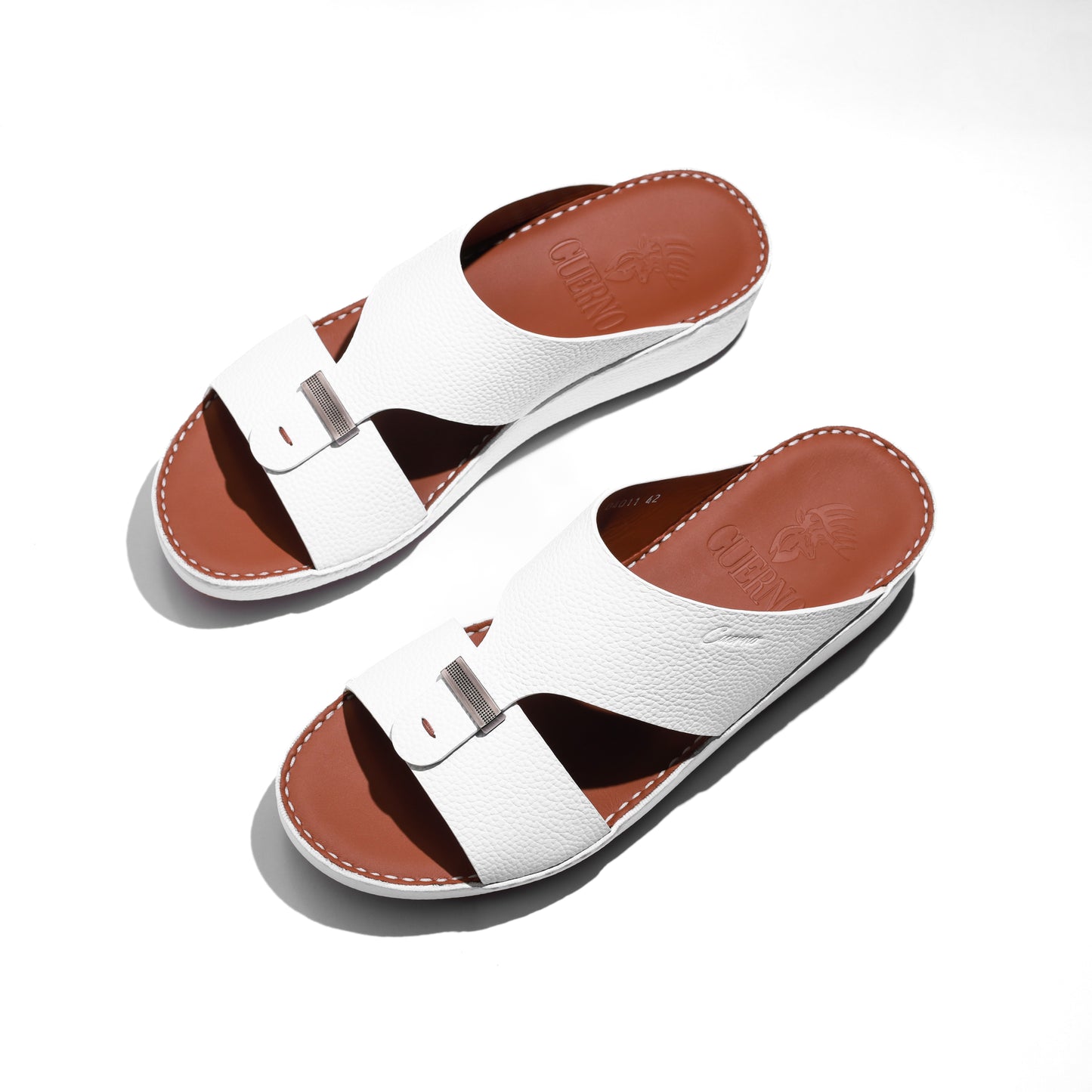 04011-White Arabic Male Sandals New Arrivals