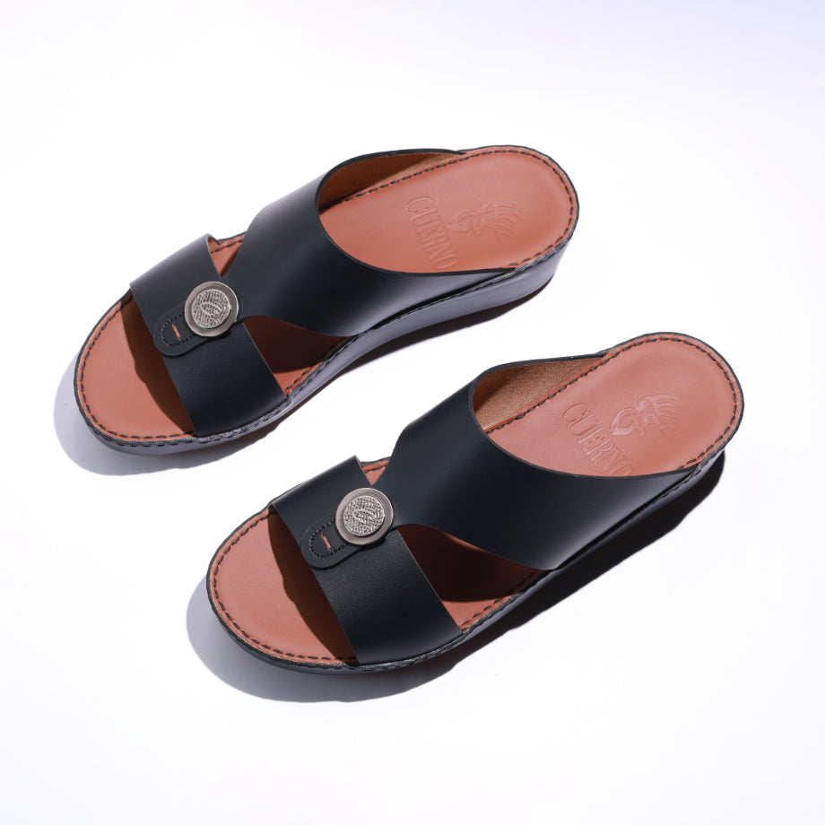 04012-Black Arabic Male Sandals New Arrivals