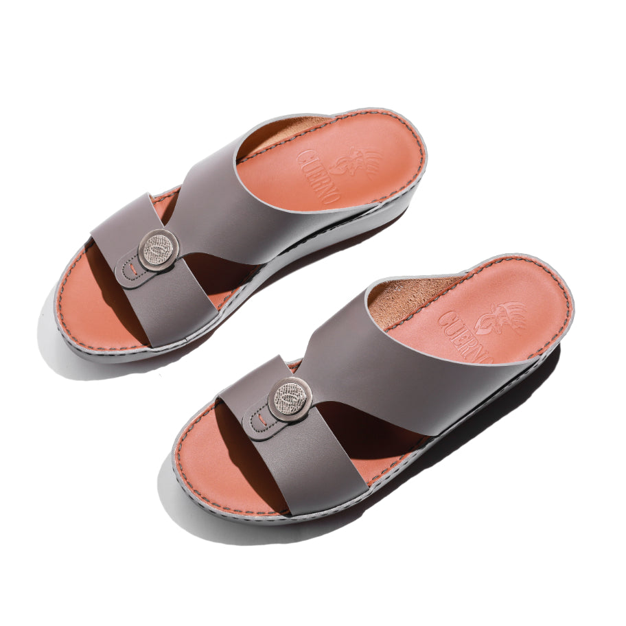 04012-Dark Grey Arabic Male Sandals New Arrivals