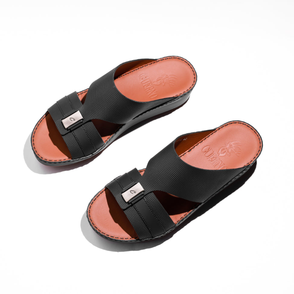 04016-Black Arabic Male Sandals New Arrivals