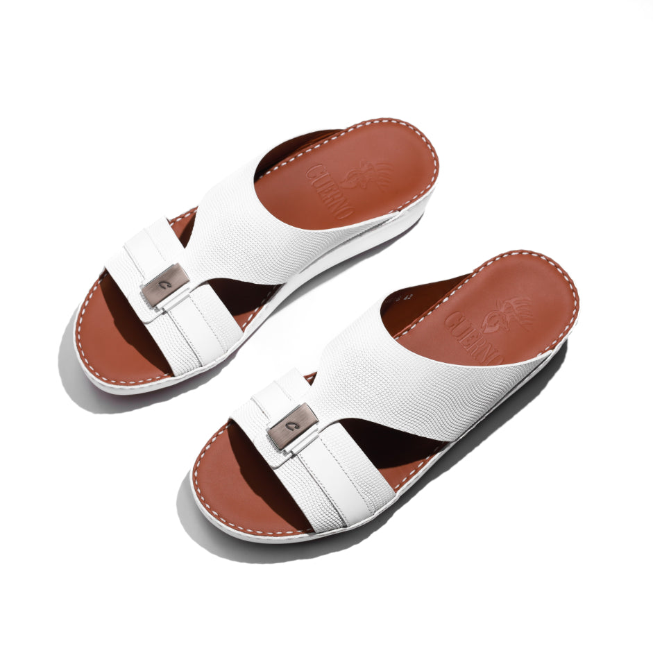 04016-White Arabic Male Sandals New Arrivals