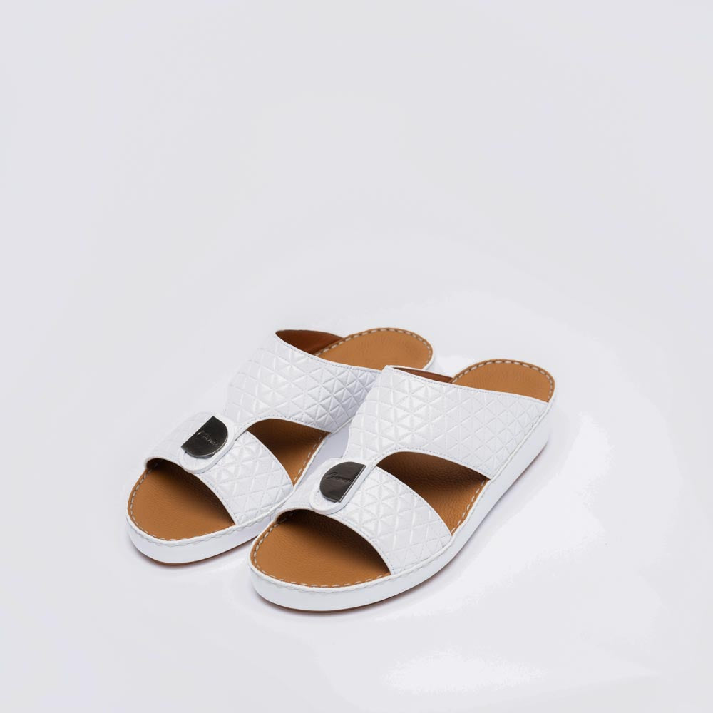 CSI-217-White Arabic Male Sandals