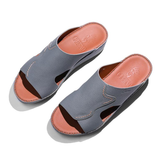 04013-Dark Grey Arabic Male Sandals New Arrivals