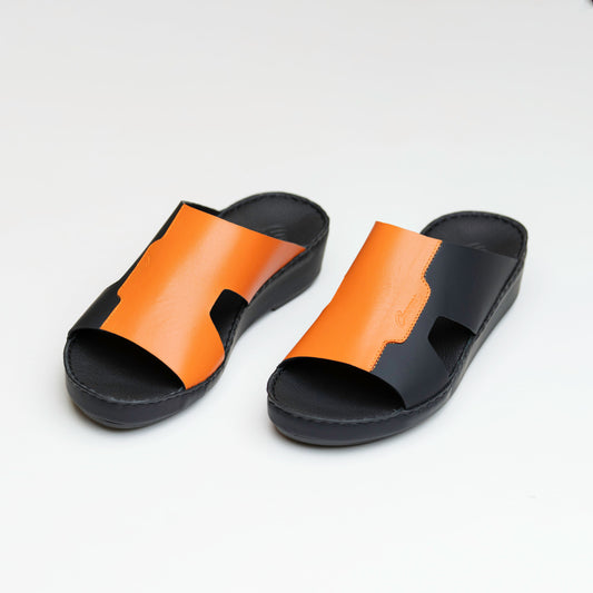 232-Orange/Black Arabic Male Sandal New Arrivals