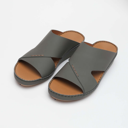 239-Dark Grey Arabic Male Sandals New Arrivals