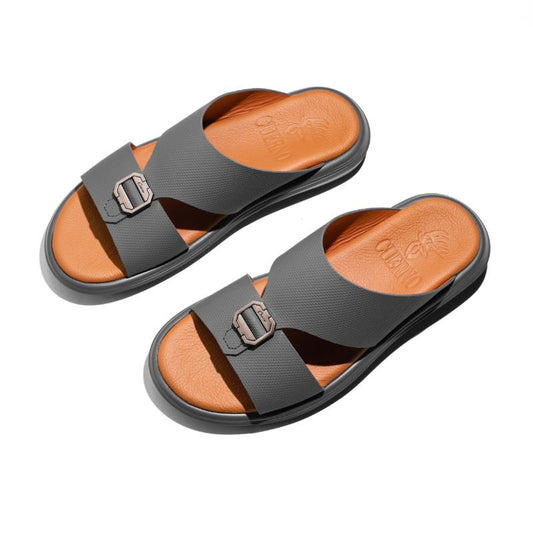 808037-Dark Grey Arabic Male Sandals New Arrivals