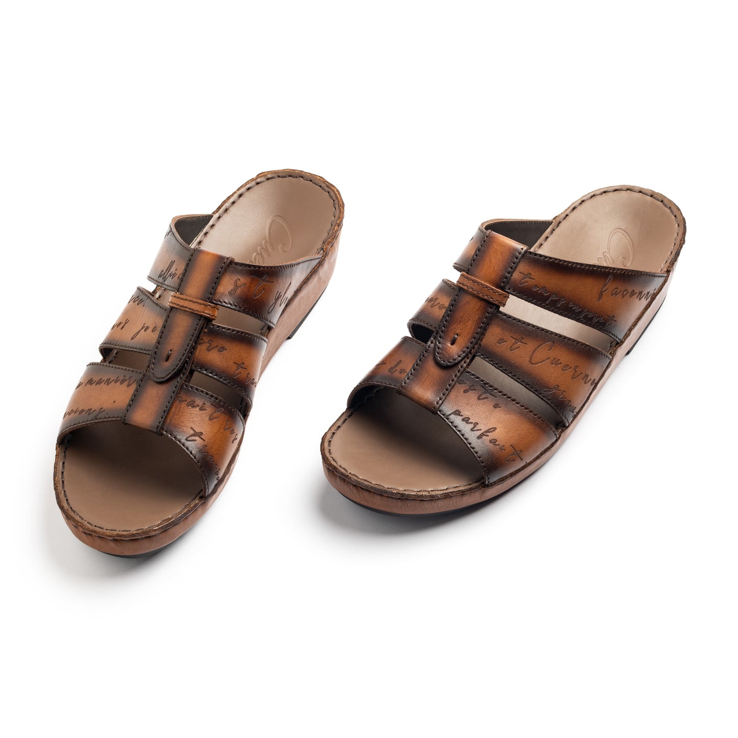 CS4-002- Arabic Male Hand Painted Leather Sandal New Arrivals