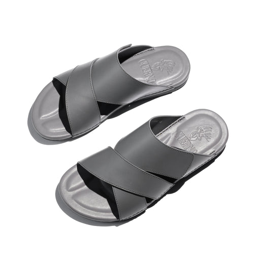 01004-Dark Grey Arabic Male Sandals Flat Sole New Arrivals