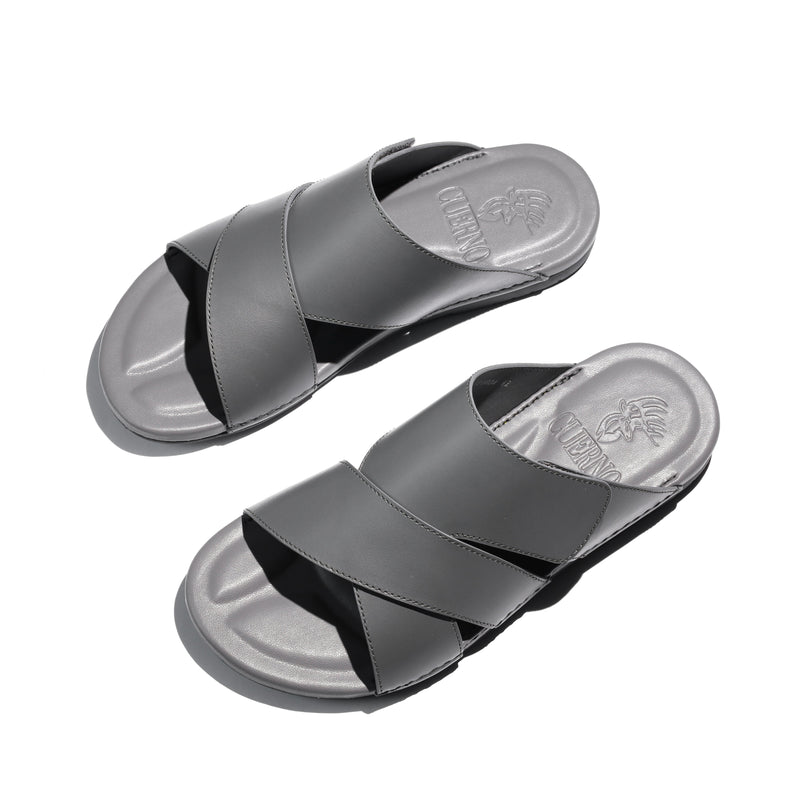 01004-Dark Grey Arabic Male Sandals Flat Sole New Arrivals