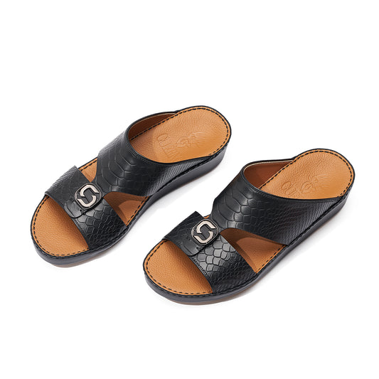 CS1-122 Black Arabic Male Sandals