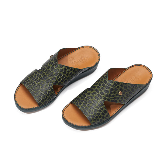 CS1-142 Green Arabic Male Sandals