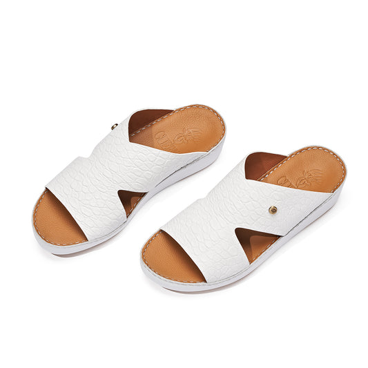 CS1-142 White Arabic Male Sandals