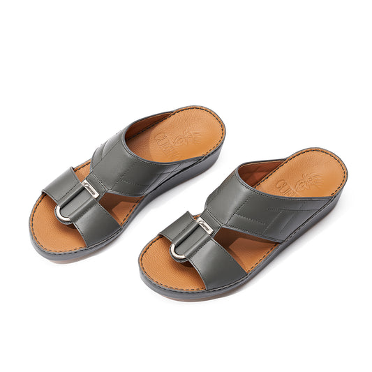 CS1-133 Dark Grey Arabic Male Sandals